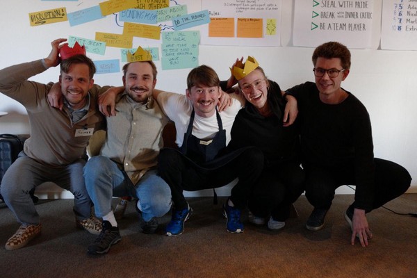 The podium winners of the hackathon